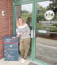 PA Rep. Rosemary Brown with the tick drop box at her district office (Photo provided)
