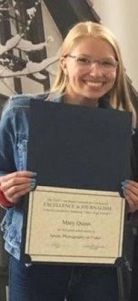 Mary Quinn at last year's awards, when she also placed first in sports photography (Photo provided)