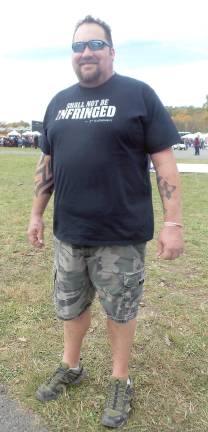 Mike Varone wearing his Shall not be infringed. 2nd Amendment tee shirt.