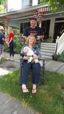 Milford honors those who sacrificed all Dan Linic, Lisa Linic and happy lap dog, Jackie Chan (Photo by Frances Ruth Harris)