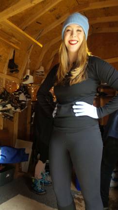 Mac 'n cheese in wonderland Dancer stays warm before her spin on the ice (Photo by Frances Ruth Harris)