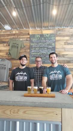 Brewery owners Ryan Scott (left) and Joe Fischer (right) with architect Richard Pedranti.