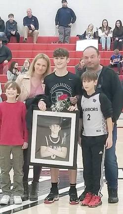 A tight score and fine play by DV and Lakeland — and some very bad calls Senior Night: Denis Denilovich, a nice compliment to the team (Photo by Ken Hubeny Sr.)