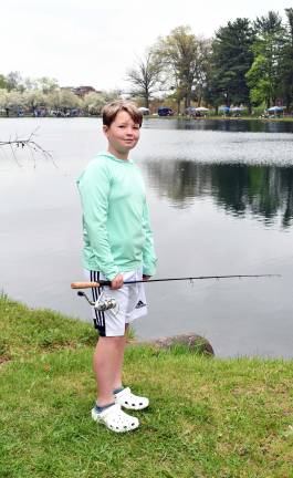 Newton, N.J. A Milford, Pa., boy seeks a fish story in Jersey Pheonix Caravello ready to fish. Provided photo.