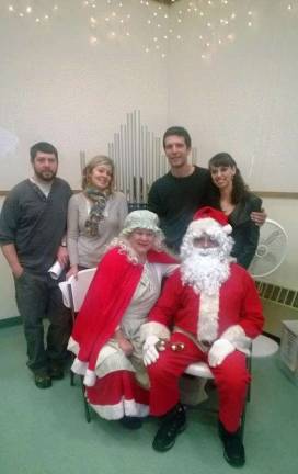 Holiday spirit sparkles at Dingmans Ferry Methodist Church The Family Ministry team of Will and Missy Joseph, Steve and Terasa Tarquini and Gayla and John Garren (aka Mrs. Claus and Santa)