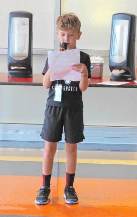 DVES Student Council holds speeches and elections Tiegon Monahan.