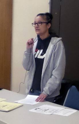 Executive director Christine Cahill talked about conditions at the shelter (Photo by Frances Ruth Harris)