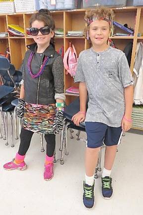 Shannon O’Leary (left) and Liam Orben-McDaniel on '70s and '80s day