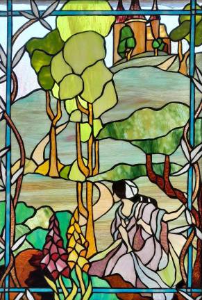 Guest Artists this Spring at the ARTery Stained glass panel by Joan Elste