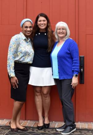 Pictured from left to right outside of The Cooperage Project, venue for Wayne Memorial’s Midwifery Mingle on Oct. 5, are Certified Nurse Midwives of the Women’s Health Center Lorraine Lamm, CNM, Christina MacDowell, DNP, CNM and Patricia Konzman, CNM. Absent from photo is Amy Borove, CNM. Provided photo.