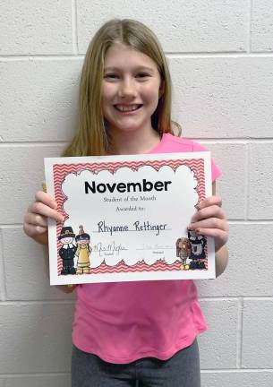 Rhyanne Rettinger, fifth grade