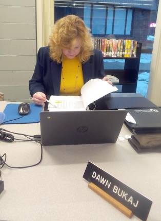 School board member Dawn Bukaj (Photo by Frances Ruth Harris)