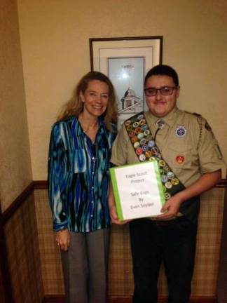 Eagle Scout Evan Snyder raises $3,000 for Safe Haven Tamara Chant and Evan Snyder (Photo provided)