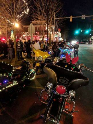 Bikers to host Christmas party and toy drive A.B.A.T.E. bikers at the Milford tree lighting (Facebook photo)