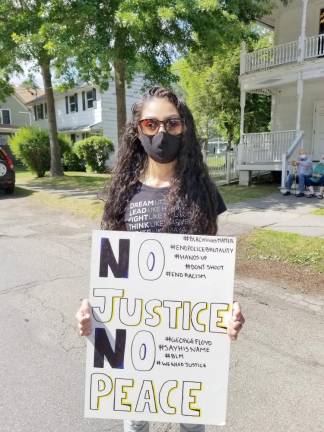 A participant at the Black Lives Matter rally (Photo by Ken Hubeny Sr.)