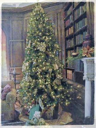 One of the mansion's Christmas trees