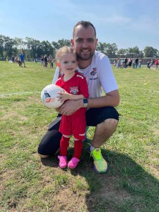 Volunteers are (mostly) hard to find James Scott and his daughter, Izzy, of Eastern Pike Soccer. (Photo courtesy of James Scott)