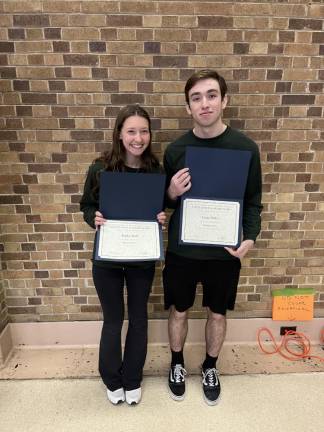 Delaware Valley High School journalists Sophia Ball and Lucas Pauley.