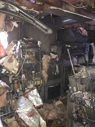Community rushes to help Forklift Café after devastating fire The devastating damage at The Forklift Café (Photo courtesy of Sean Hughes, chief of the Delaware Township Volunteer Fire Company)
