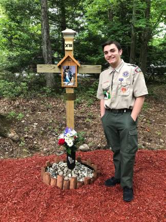 Eagle Scout project promotes peaceful prayer Robert Riccio with his Eagle Scout project (Photo provided)
