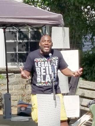 Allen McCain addresses the Black Lives Matter rally (Photo by Ken Hubeny Sr.)