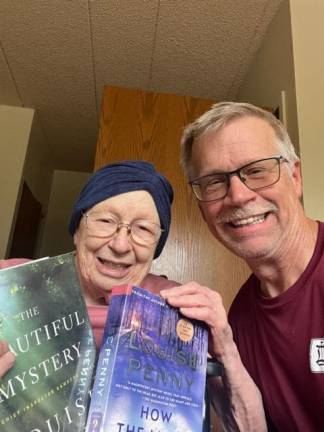 Searching for a library <b>David Wilson of Greenville, N.Y., and his mom, Sara Wilson, 89. Since his Port Jervis library card stopped working, he drives to Milford, Pa., to pick up mysteries from the library for Sara. (Photo by David Wilson)</b>