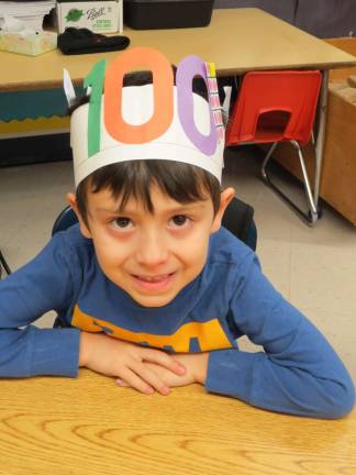 Hats Off to the 100th Day of School Nicholas DiLeo, a kindergartener in Amy Ardler's class.