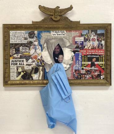 Reckoning, a collage by Kaitlyn Czifra, a student at Wallkill Valley Regional High School