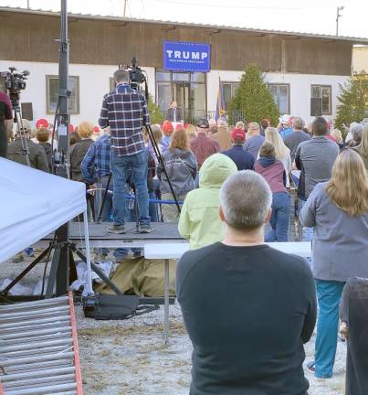 Eric Trump address the crowd in Milford (Photo by Kim Rotello)