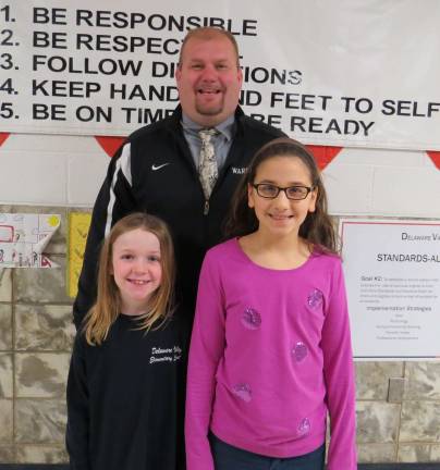 Celebrating Students of the Month Orchestra Students of the Month: Ryan O'Connor (Primo Orchestra), Elena Cirello (Secundo Orchestra) with Principal Aaron Weston and Orchestra Director Nathan Kroptovich.