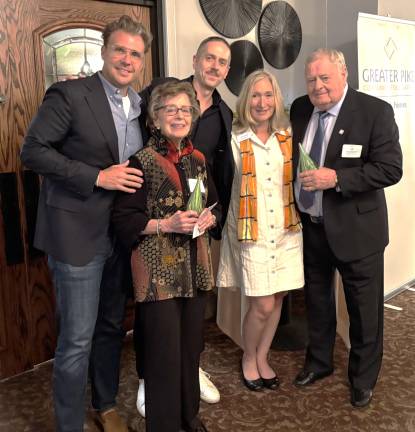 10th Annual Greater Pike Awards Dinner honors three From Left, Luke Turano, Chairman of the Greater Pike Board, Honoree Roseann Kalish, Executive Director, Rick Little, Former Executive Director Jenni Hammill, Honoree Jim Pedranti