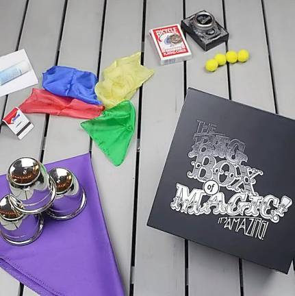 The Big Box of Magic includes traditional tricks to impress everyone this holiday season, available at the Milford Craft Show store through Christmas.