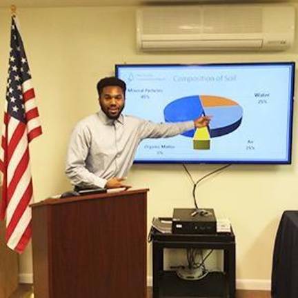 Jay Morrow joins the Conservation District Board Summer intern Anton Adams