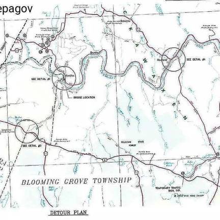 Lackawaxen Township published this map in August with suggested long-term detours using the Tow Path