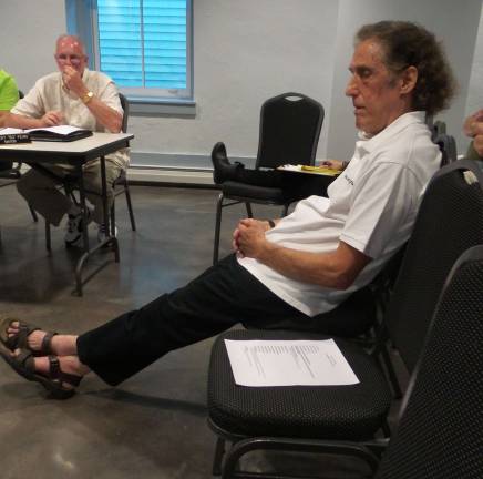 Business owners: Must life be so hard? Mayor Bo Fein (left) and David Weinberg (Photo by Frances Ruth Harris)