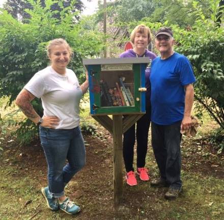 'Little Free Library' phenomenon comes to Pike Pictured (from left): Library director Rose Chiocchi and volunteers Barbara and Rocco Zappile (Photo provided)