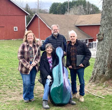 Montague. Port Jervis Consort presents ‘Music in the Barn’ on May 4 Port Jervis Consort Members at Tamerlaine Sanctuary. Photo by Daniel Radtke.