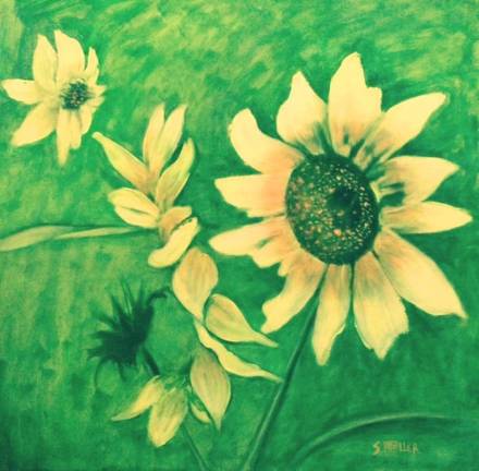Art on display around Port Jervis Susan Miiller, Sunflowers for Friday, oil on canvas.
