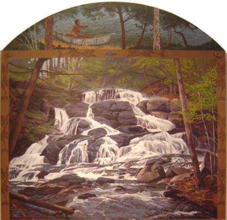 Something about a waterfall "Chief Thundercloud and Indian Ladder Waterfall" by Marie Liu