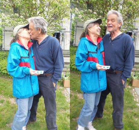 Gardens grow with help from annual plant sale A plant sale is sheer happiness for Rick and Connie Nicholas, who came fresh from cleaning up on Route 739. They brought plants for sale (and bought some too!) (Photo by Frances Ruth Harris)