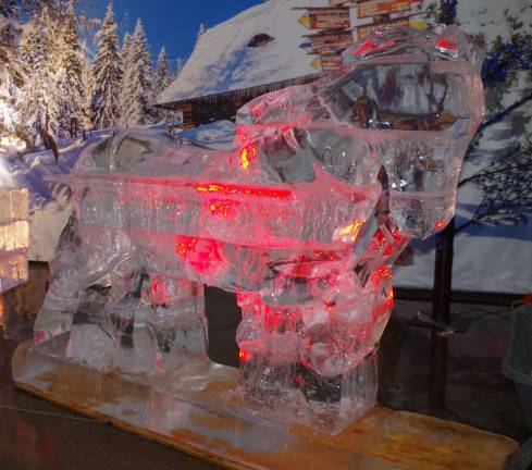 Immerse yourself in 'Frozen' world A frozen horse created from many rectangular ice blocks (Photo by Chris Wyman)