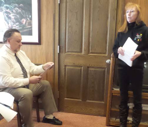 County wants parents and teens to get real about drugs Pictured are Jill Gamboni, Safe Kids Coordinator and Reality Tour Director for Child Care Information Services of Pike County, and Rob Mikulski of the Carbon-Monroe-Pike Drug and Alcohol Commission (Photo by Frances Ruth Harris)