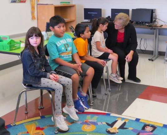 From left: Sabrina Dunne, William Dircio Cano, Desmond Shore, Elaina Livingston, Mrs. Lehman