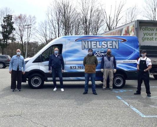 Steve Scro, Bill Snouffer, Mohawk House manager Ricky Soni, Nielsen Ford sales manager Steve Romain, Mohawk House Executive Chef Joe Sanfilippo