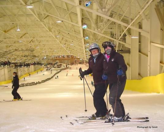 John and Buffy Whiting of Vernon stand at the top of the slope at BIG Snow on the day of their reopening last December (Photo by Dr. John T. Whiting)