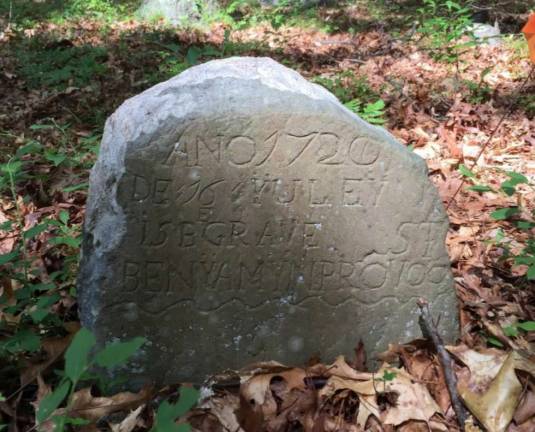 Gumaer Cemetery, site of oldest European grave, recommended for historic registers The marker for Benjamin Provost (Photo: United States Department of the Interior National Park Service: parks.ny.gov/shpo)