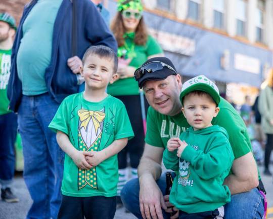 Locals stop and celebrate at the Port Jervis St. Patrick’s Day Parade on March 3, 2024. Photo by Sammie Finch