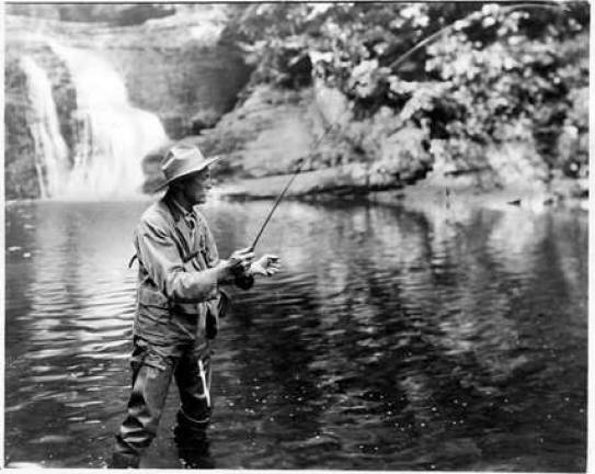 Celebrating the birth of Gifford Pinchot across Route 6 Gifford Pinchot fishing in Pennsylvania (USDA Forest Service)