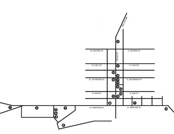 Map of participating businesses (see list with this article)