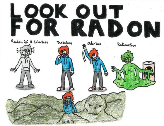Brandon Maros-Moran won first place for this poster, which will be entered into the National Radon Poster Contest.